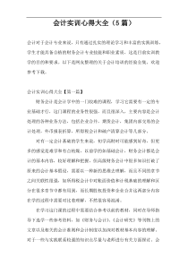 会计实训心得大全（5篇）