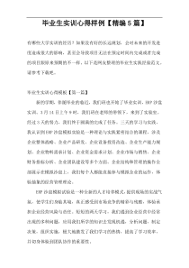 毕业生实训心得样例【精编5篇】