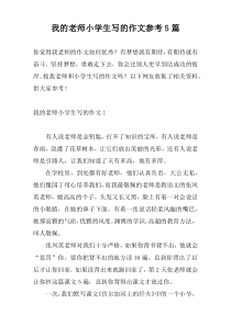 我的老师小学生写的作文参考5篇