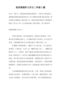 我的理想护士作文二年级3篇