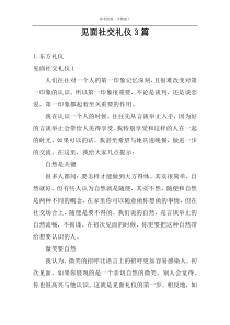 见面社交礼仪3篇