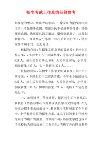 招生考试工作总结范例参考