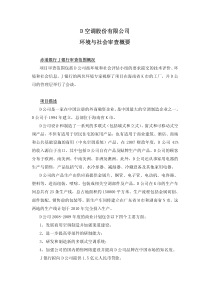 D 空调股份有限公司 环境与社会审查概要