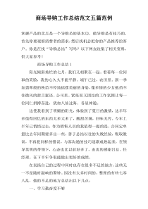 商场导购工作总结范文五篇范例