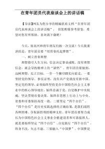 在青年团员代表座谈会上的讲话稿