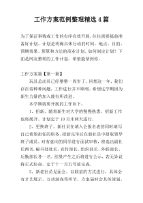 工作方案范例整理精选4篇
