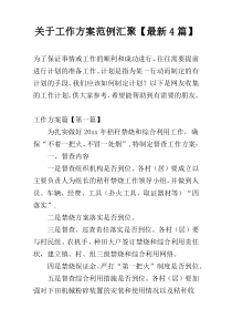 关于工作方案范例汇聚【最新4篇】