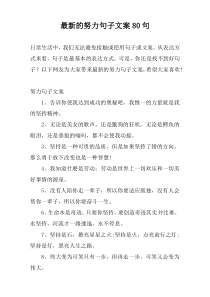 最新的努力句子文案80句