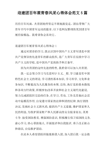 迎建团百年展青春风采心得体会范文5篇