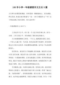 100字小学一年级感恩作文左右5篇