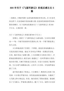 800字关于《飞屋环游记》的观后感左右5篇