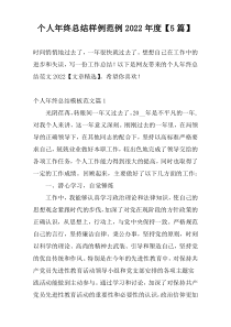个人年终总结样例范例2022年度【5篇】