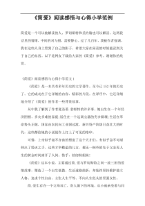 《简爱》阅读感悟与心得小学范例