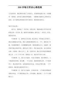 500字每日军训心得范例