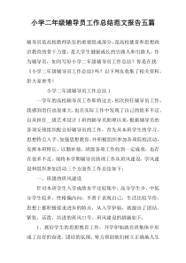 小学二年级辅导员工作总结范文报告五篇