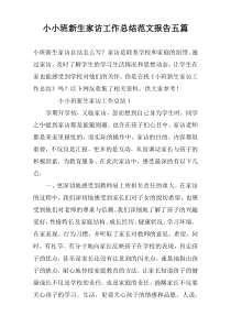小小班新生家访工作总结范文报告五篇