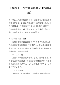 【推选】工作方案范例集合【推荐4篇】