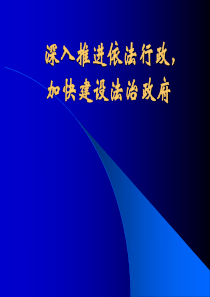 深入推进依法行政加快建设法治政府