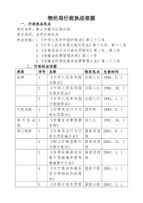 物价局行政执法依据