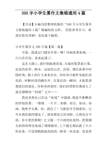 [300字]小学生雾作文集锦通用4篇