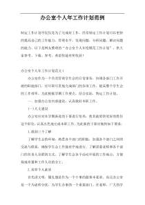 办公室个人年工作计划范例