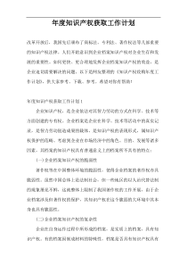 年度知识产权获取工作计划