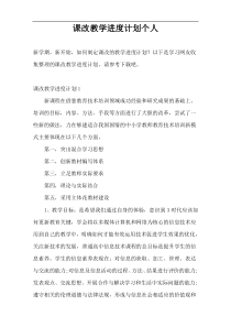 课改教学进度计划个人