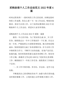 采购助理个人工作总结范文2022年度4篇