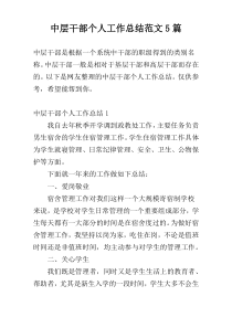 中层干部个人工作总结范文5篇