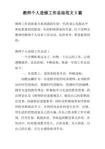 教师个人进修工作总结范文5篇