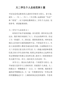 大二学生个人总结范例5篇