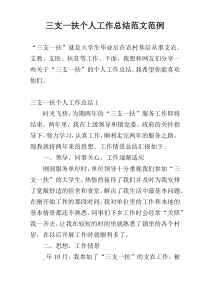三支一扶个人工作总结范文范例