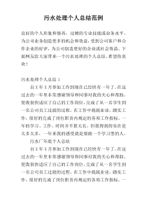 污水处理个人总结范例