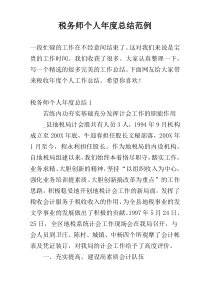 税务师个人年度总结范例