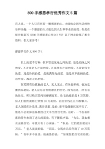 [800字]感恩孝行优秀作文5篇