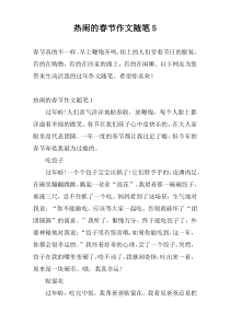 热闹的春节作文随笔5