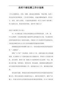 农村干部任期工作计划表