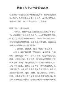 特勤工作个人年度总结范例