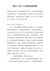 统计工作个人年度总结范例