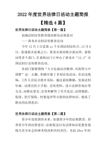 2022年度世界法律日活动主题简报【精选4篇】