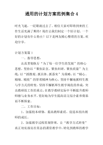 通用的计划方案范例集合4