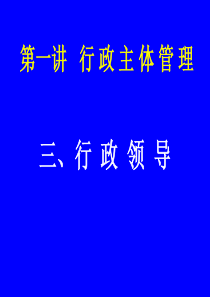 行政主体管理