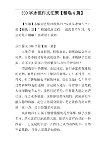 500字永恒作文汇聚【精选4篇】