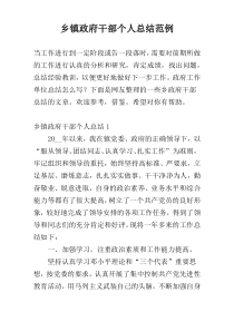 乡镇政府干部个人总结范例