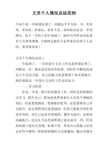 文员个人情况总结范例