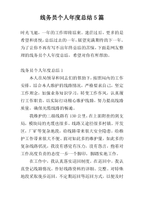线务员个人年度总结5篇