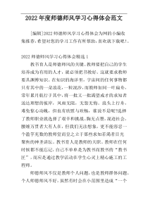 2022年度师德师风学习心得体会范文