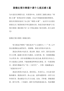 致敬红领巾寒假十课个人观后感5篇