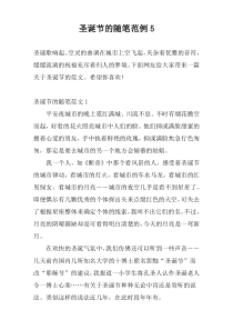 圣诞节的随笔范例5