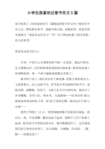 小学生我喜欢过春节作文5篇